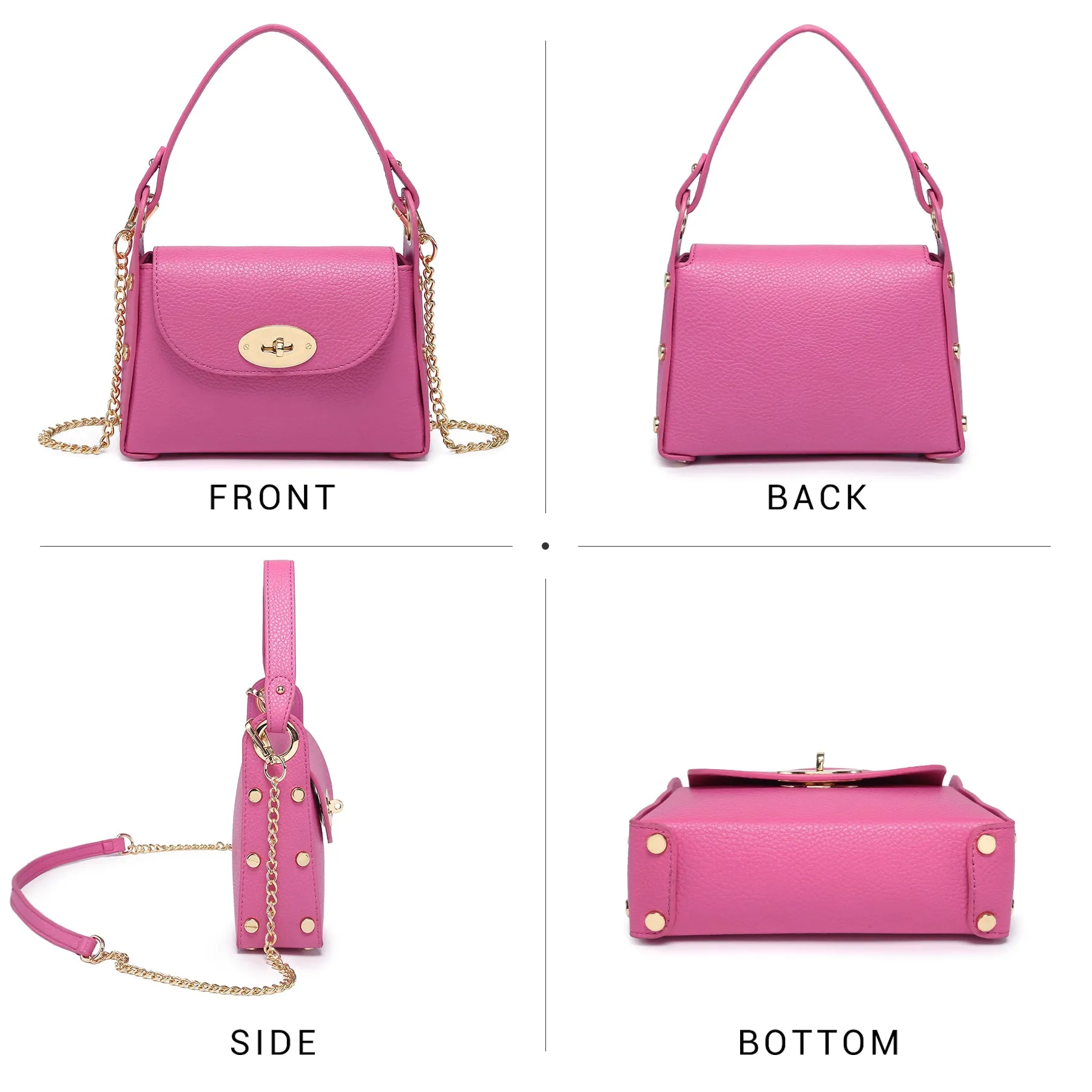 VONMAY Women Small Crossbody Bag Studded Evening Bags Clutch Purse Satchel Handbag for Wedding/Prom/Cocktail Party